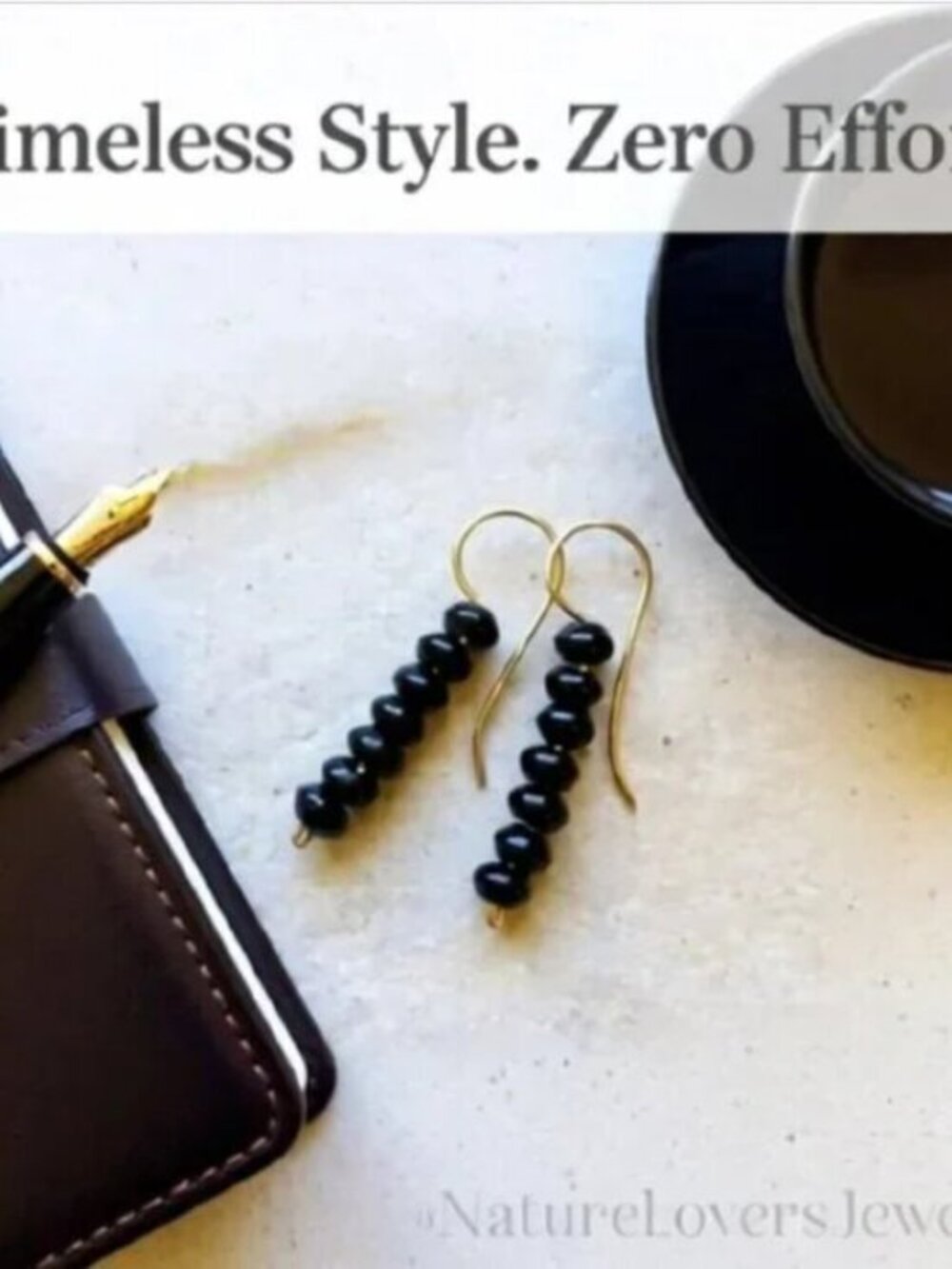 Handmade Black Onyx Stick Earrings! Lightweight Chic Danglers Glam Evening Goth